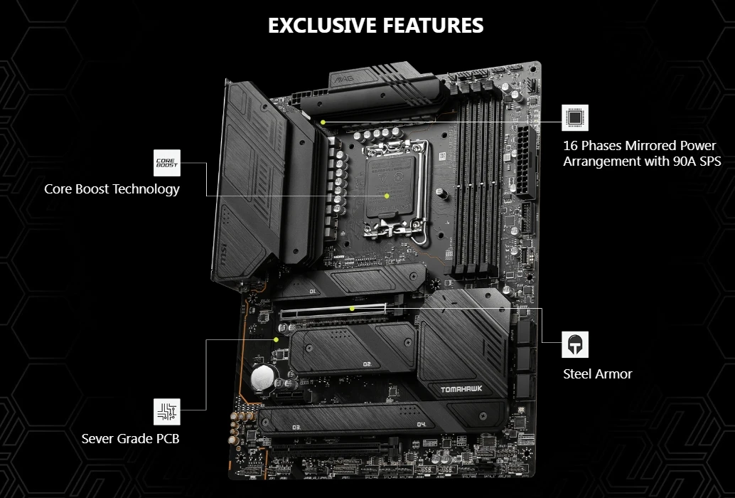 Description Picture 3 of itemMSI MAG Z790 TOMAHAWK WIFI Motherboard Support i9 14900k i7-14700 i5-13600 CPU INTLE Z790 DDR5 256G HDMI NVME M.2 PCIe 5.0