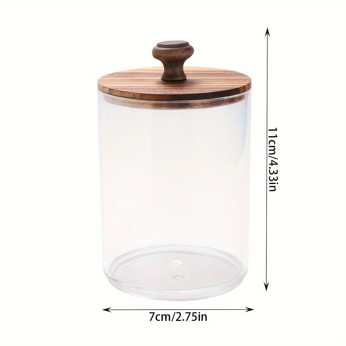 2/4 Pack Holder - Restroom Bathroom Organizers and Storage Containers, Clear Plastic Apothecary Jars with Wood Lids 6