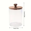 2/4 Pack Holder - Restroom Bathroom Organizers and Storage Containers, Clear Plastic Apothecary Jars with Wood Lids 6