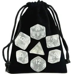High - Quality Transparent Polyhedral Dice Set in Vibrant Colors for Tabletop and Party Games (Clear)