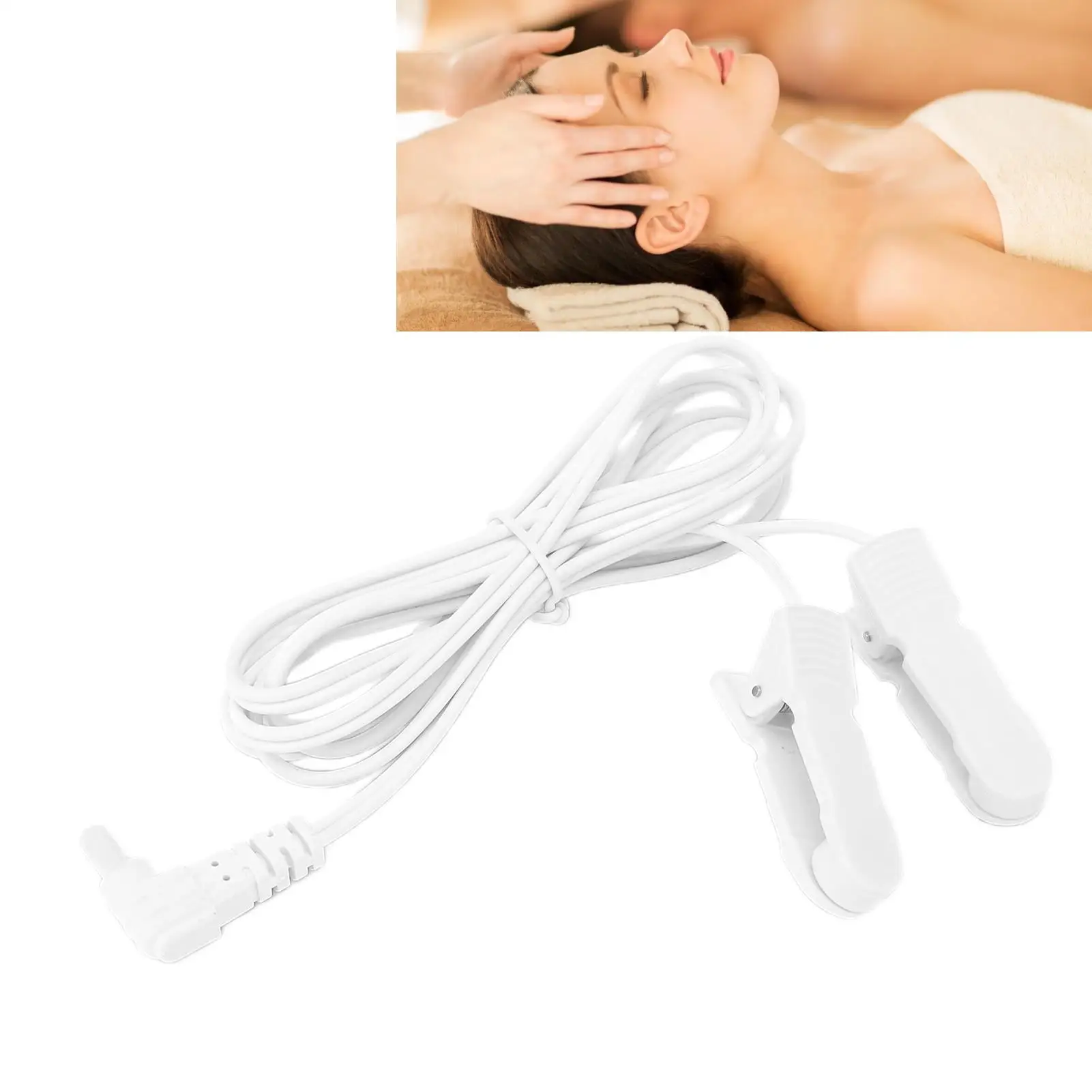 Replacement ear clip electrode wires for tens unit physiotherapy machine 1pc 2.35mm/3.5mm cable