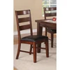 Antique Walnut Finish Solid Wood Set of 2pc Chairs Dining Chair Ladder Back Cushion Seats 1