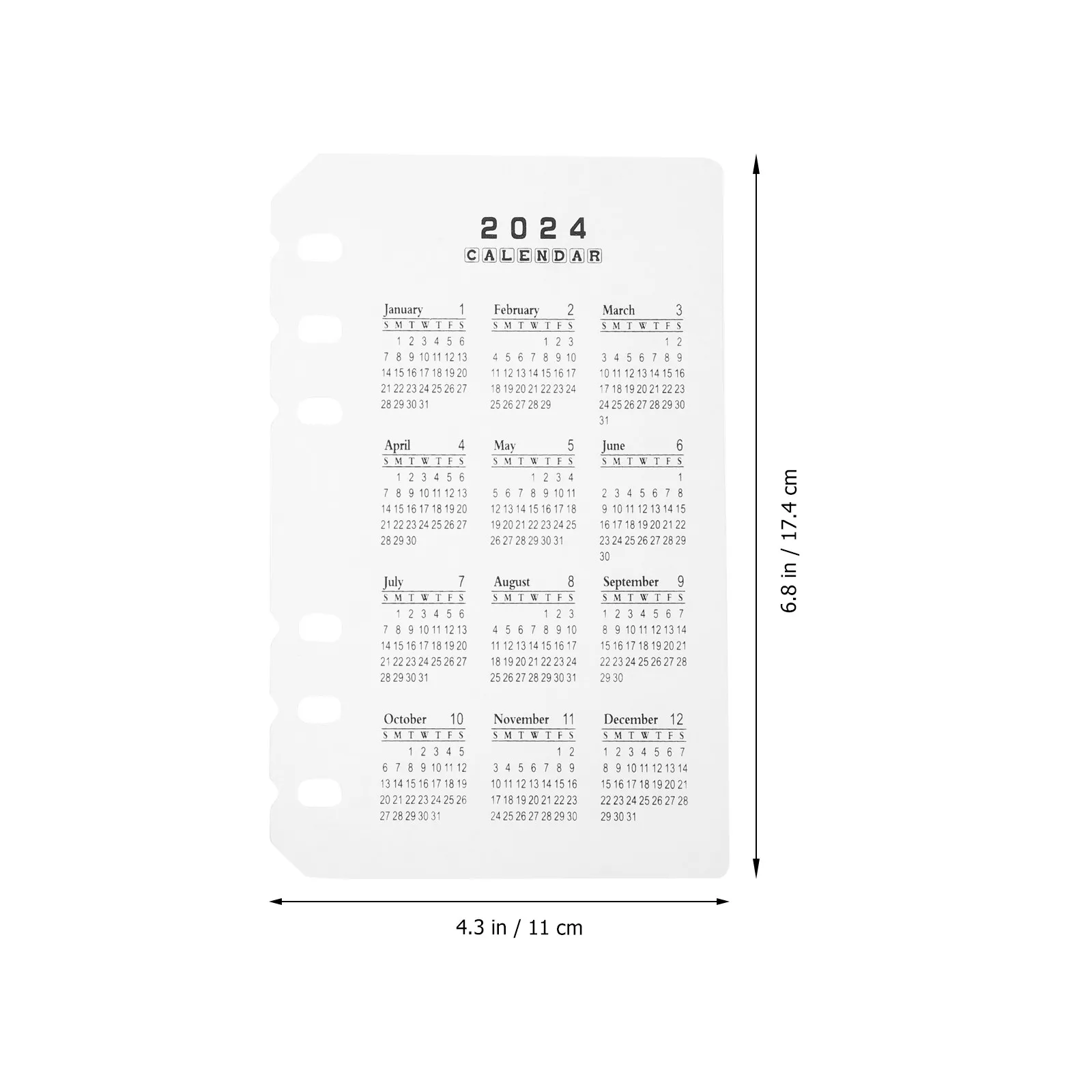 5Pcs A6 바인더 디바이더 투명 인쇄 퇴색 방지 PP 캘린더 노트북 분리기 분리 가능 편리한 휴대용 노트북