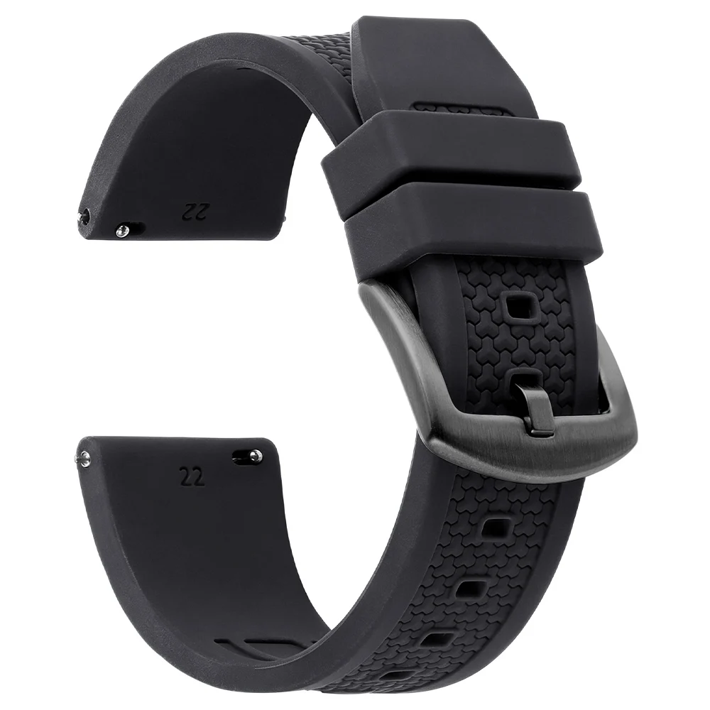Enhanced Silicone Rubber Watch Strap - Sports & Business Wristband in Multiple Colors