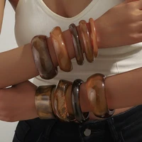 Chunky Resin Bangle Bracelets Set