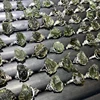 Unit One Piece 925 Silver With Natural Moldavite Rough Free Gemstone Jewelry Finger-Rings For Gift 6