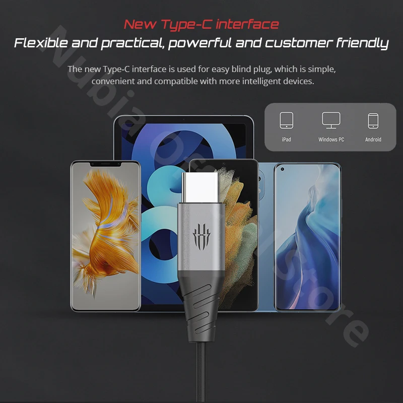 Nubia Redmagic Magicsound Fone de Ouvido Wh4008 Tipo-c 3.5 mm com Fio Fone de Ouvido 14.2 mm Diâmetro do Motorista - Image 5