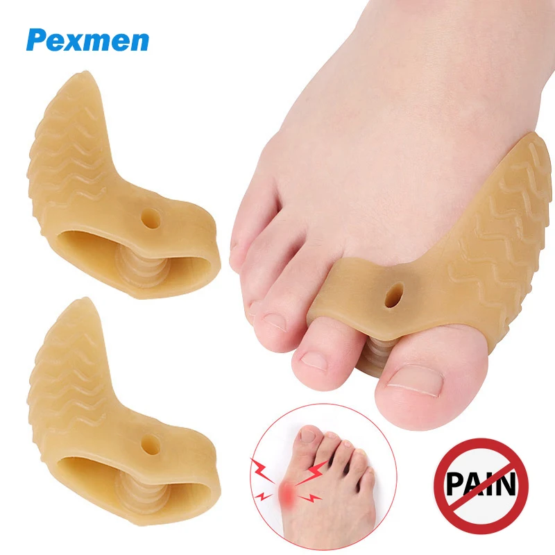 Pexmen 2Pcs Bunion Corrector Toe Separators Hallux Valgus Soft Gel Bunion Pads Support for Overlapping Toes for Men and Women 2pcs toe finger straightener hammer toe tape hallux valgus corrector bandage toe separator splint wraps foot care supplies new