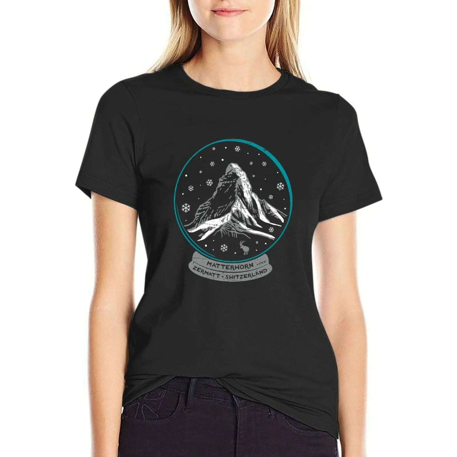 

Snow Globe Matterhorn T-Shirt female shirts graphic tees Women's t-shirt
