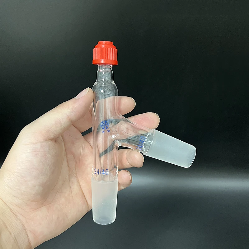 FAPE Distillation Adapter 75 Degree with Chem-Thread Down joint 24/40 Side joint 24/40 Screw distillation head with cap nut