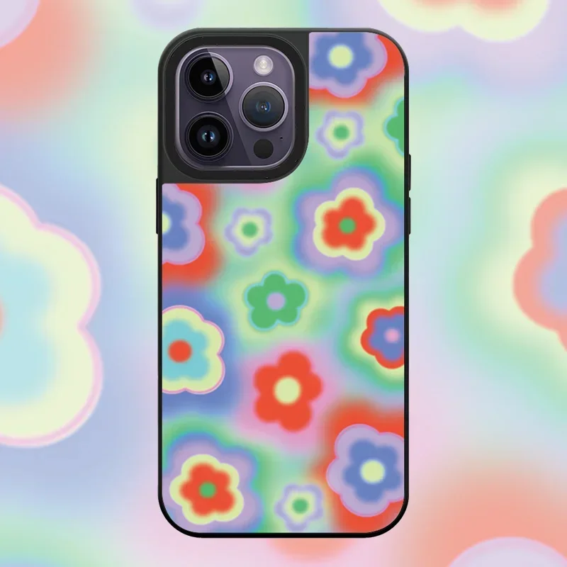 

Colorful Flower MagSafe Mirror Surface Phone Case Cover for iPhone 11 12 13 14 15 Pro Max Case for IPhone 15 Pro Max