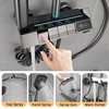 Piano Key 4 Ways Water Outlet Shower Full Set Bathroom Wall Mount Intelligent Temperature Digital Display Shower Faucet System 2