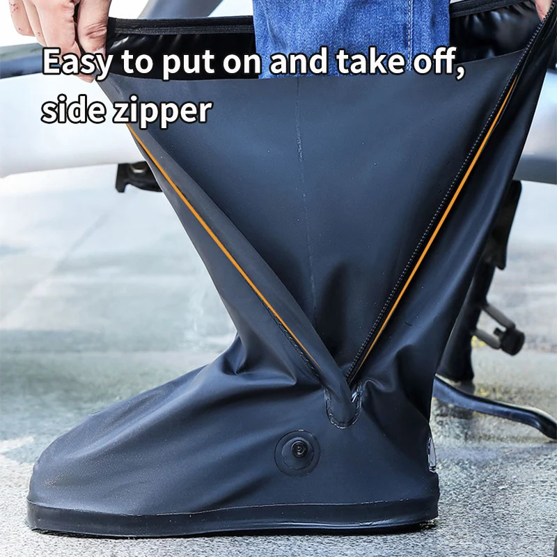 Waterproof Rain Boot Shoe Cover Outdoor High Tube Shoe Covers Shoes Dust Covers for Motorcycle Bike Rain Cover Adult Unisex 4