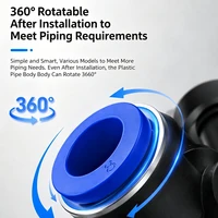 5PCS PE Pneumatic Tee Fitting - Plastic Push in Air Connector Tube Quick Release Hose Pipe Adapter for 4mm 6mm 8mm 10mm 12mm 5