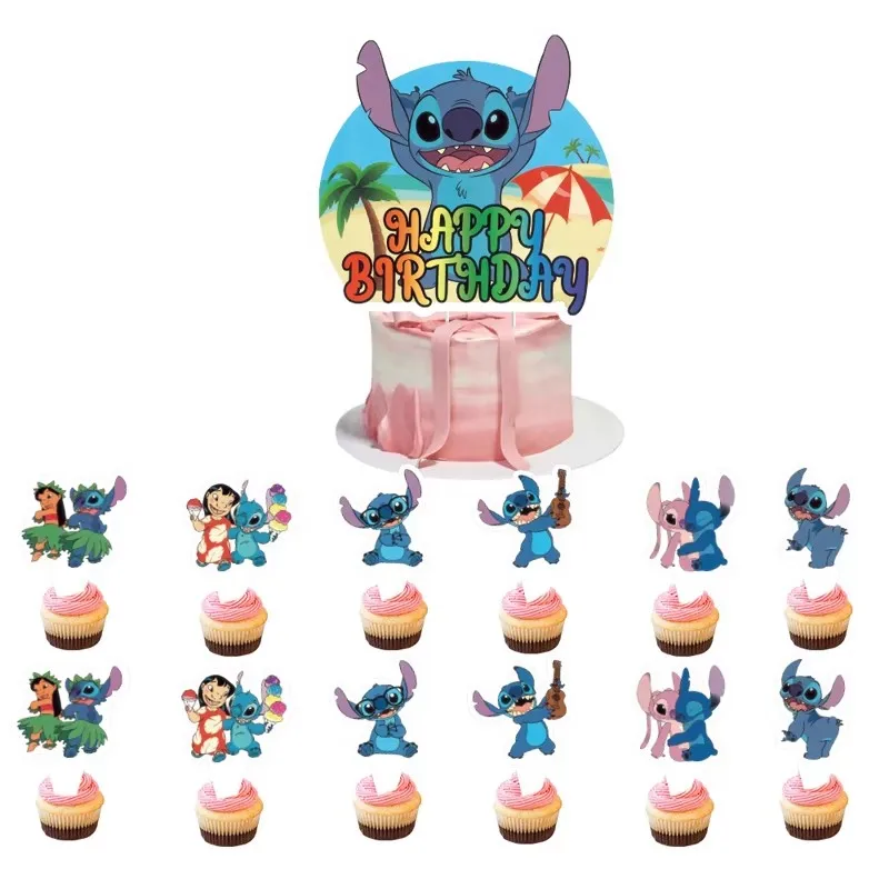 Lilo & Stitch Taart Toppers - Set van 1/25 stuks
