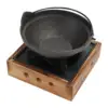 Camping Furnace Hot Pot Furnace with Pot without Lid Sturdy Cast Iron Wok Stand Fondue Furnace Fire Boiler for Traveling, 4