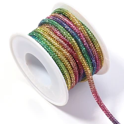 Colorful Rhinestone Chain for Jewelry, Clothing, and Accessory Crafting (Rainbow)