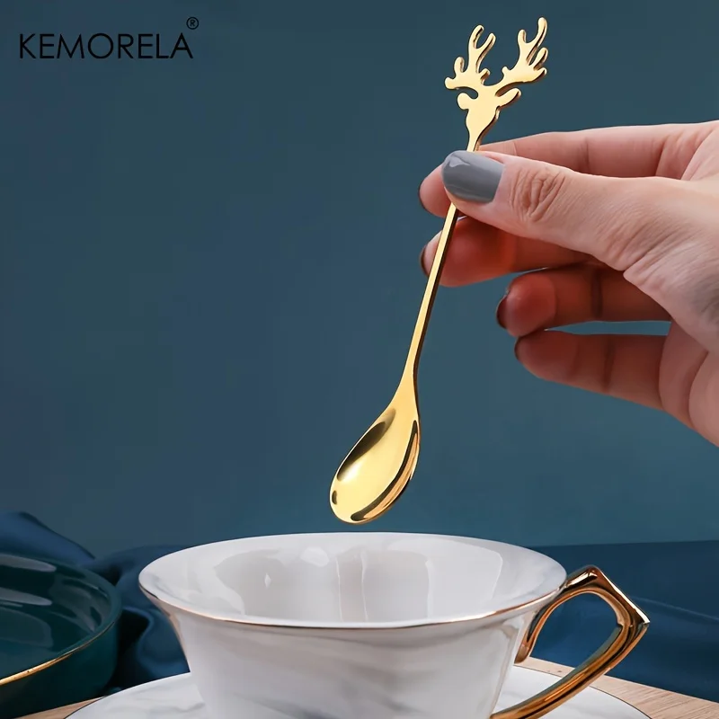 Christmas Stainless Steel Spoon 2/4/6PCS