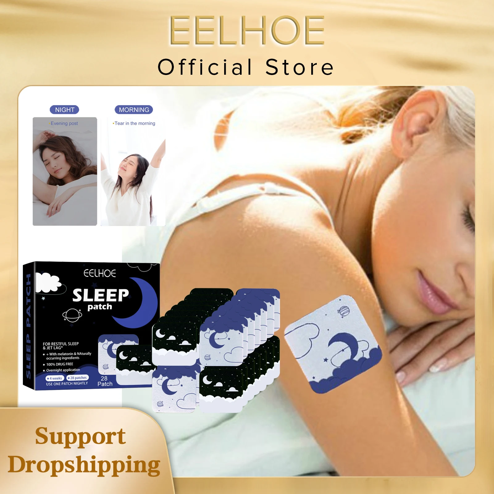 EELHOE Sleep Aid Patch Natural Herbal Relieve Fatigue Stress Anxiety