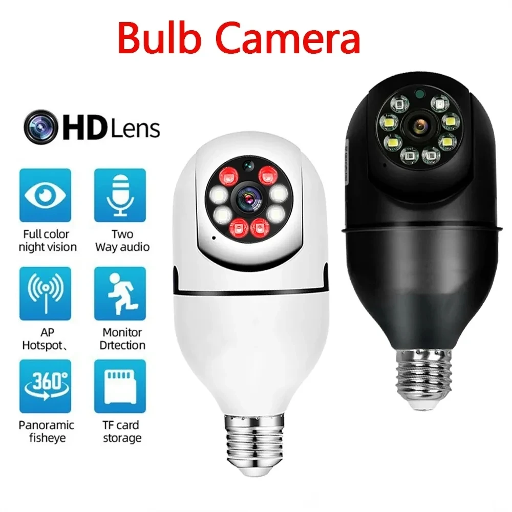 Yiiot E27 Lampadina Di Sorveglianza Telecamera Visione Notturna Full Color Automatic Human Tracking Zoom Security Baby Monitor 2.4G Wifi Camera