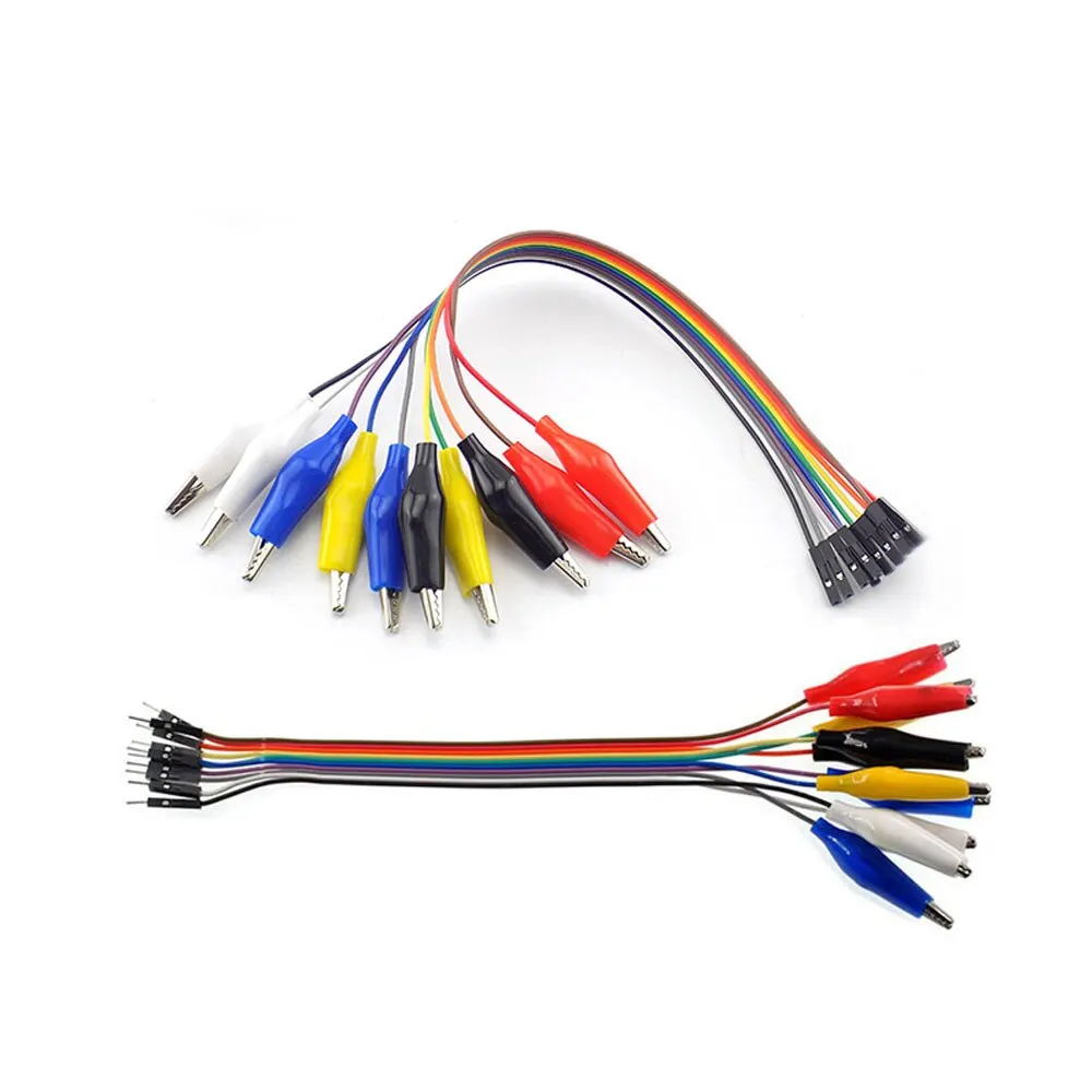 20cm 30cm 10pin Double End Alligator Clips Jump Wire Male Female Crocodile Clip Test Lead Jumper Wire Line Cable alligator clips,test clip,electrical test wire,test lead wire,test lead cable,test cable,test cable lead,test leads