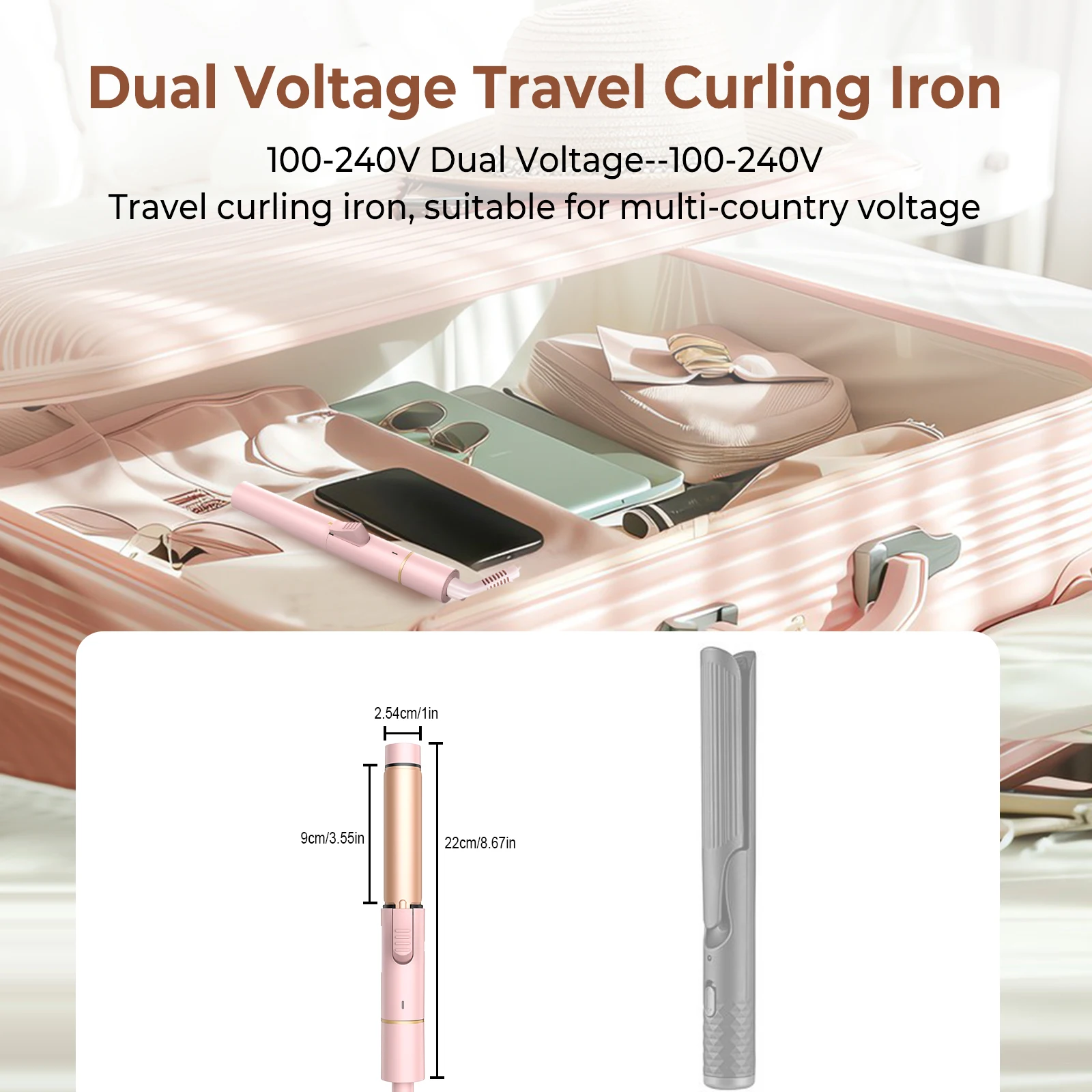 Electric Hair Curler for Women Professional Ceramic Curling Iron Adjustable Temperature Instant Heating Hair Styling Tool