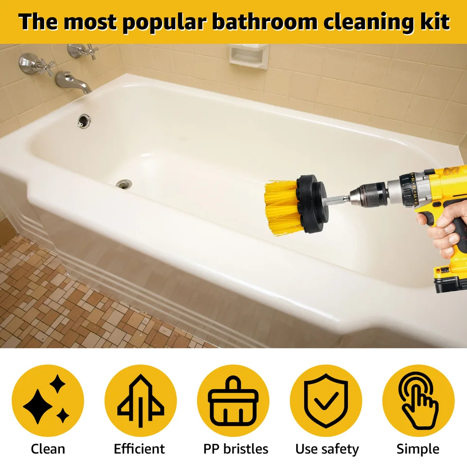 Set 20 Spazzole Per Trapano - Morbide E Dure, Per Pulizia Cucina, Bagno, Auto - Foto 4