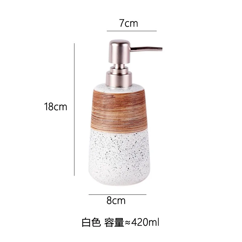 Description Picture 3 of itemSoap Dispenser 420ml Retro Creative Ceramic Pressure Soap, Hand Sanitizer, Lotion Bottle, Bottle, For Travel, Bathroom, Home