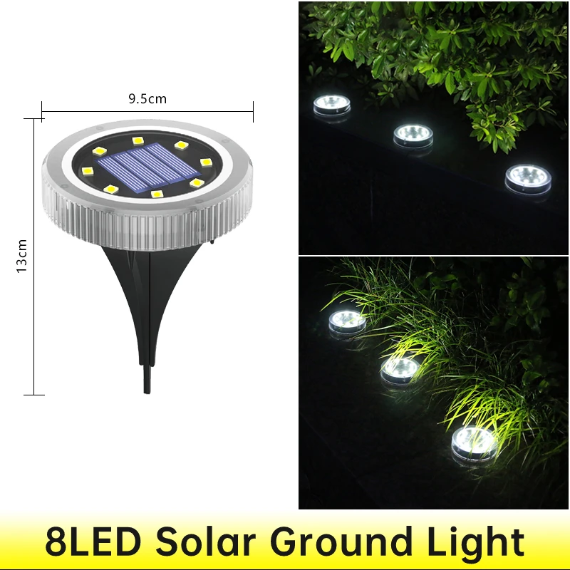 Garden Decoration Lamps Solar Power Disk Light Outdoor Garden Solar Underground Light