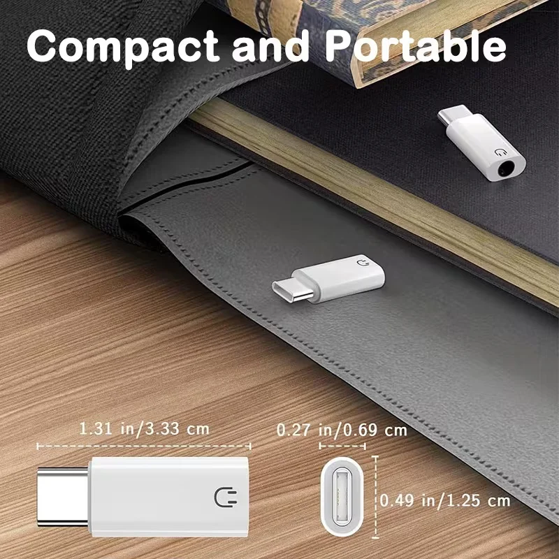 USB-C to 3.5mm 헤드폰 어댑터, 고음질 오디오 USB Type-C to 3.5mm 잭 어댑터, 아이폰 15, S23/S22/S21 U 호환