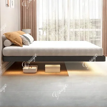 Platform Bed Frame Metal Floating Double Queen Bed Frame Comfortable Muebles Para Cuarto Recamara Furniture Bedside Excluded