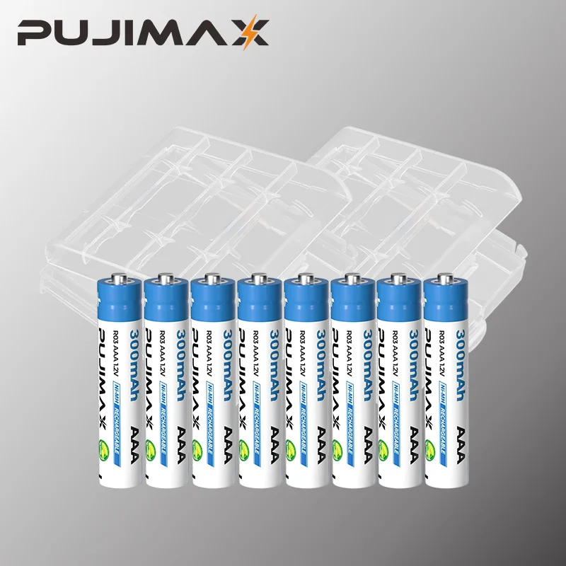PUJIMAX 8PCS Battery Pack 1.2V 300mAh AAA Ni MH Rechargeable Batteries