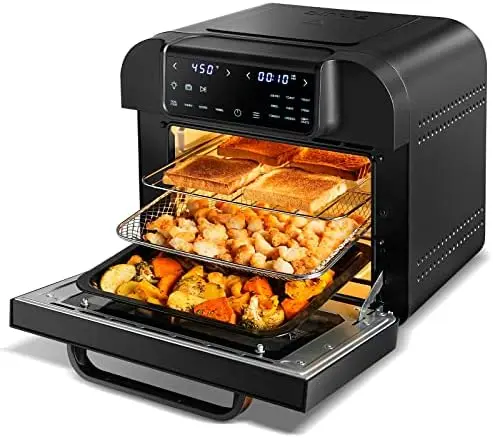 

Fryer Oven, 17QT 10-in-1 Countertop Toaster Oven, Smart Air Fryer Toaster Oven with Rotisserie, Dehydrator, Digital LED Screen,