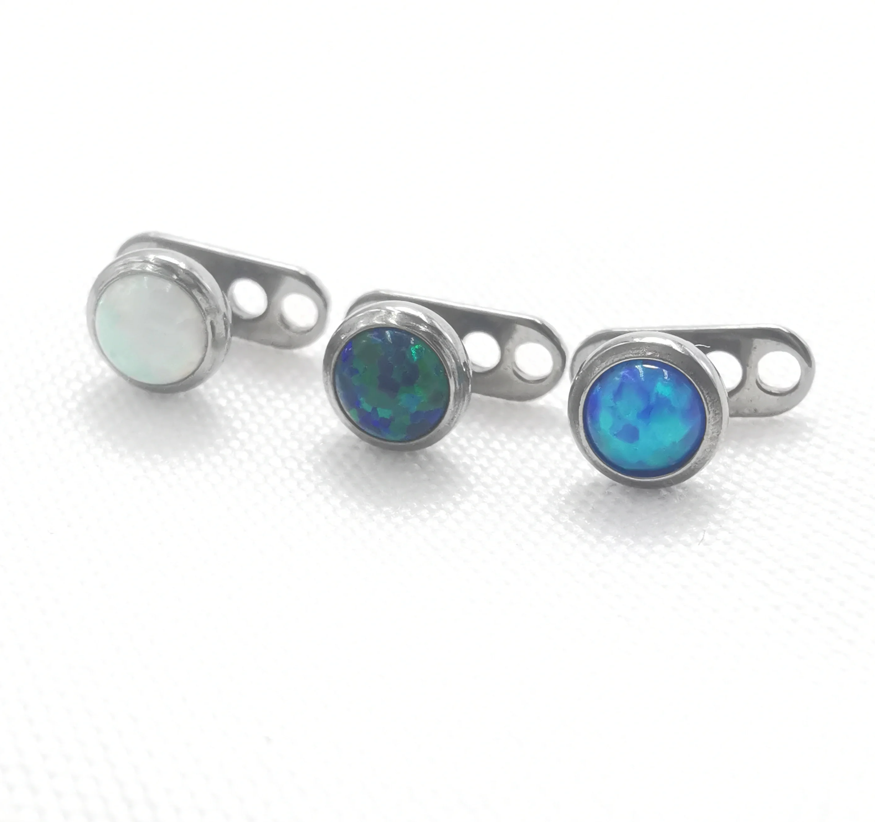 14G Implant Grade Titanio Filettatura Interna Titanio Micro Dermal Anchor Top Piercing Opale Skin Diver Base Di Superficie Di Ancoraggio Dermico