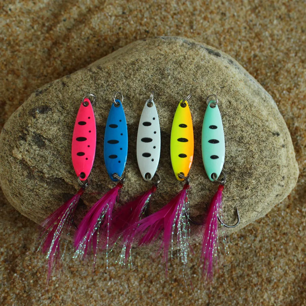 12pcs mixed 2g/3.5g/5g fishing box metal bait spoon lure set trout