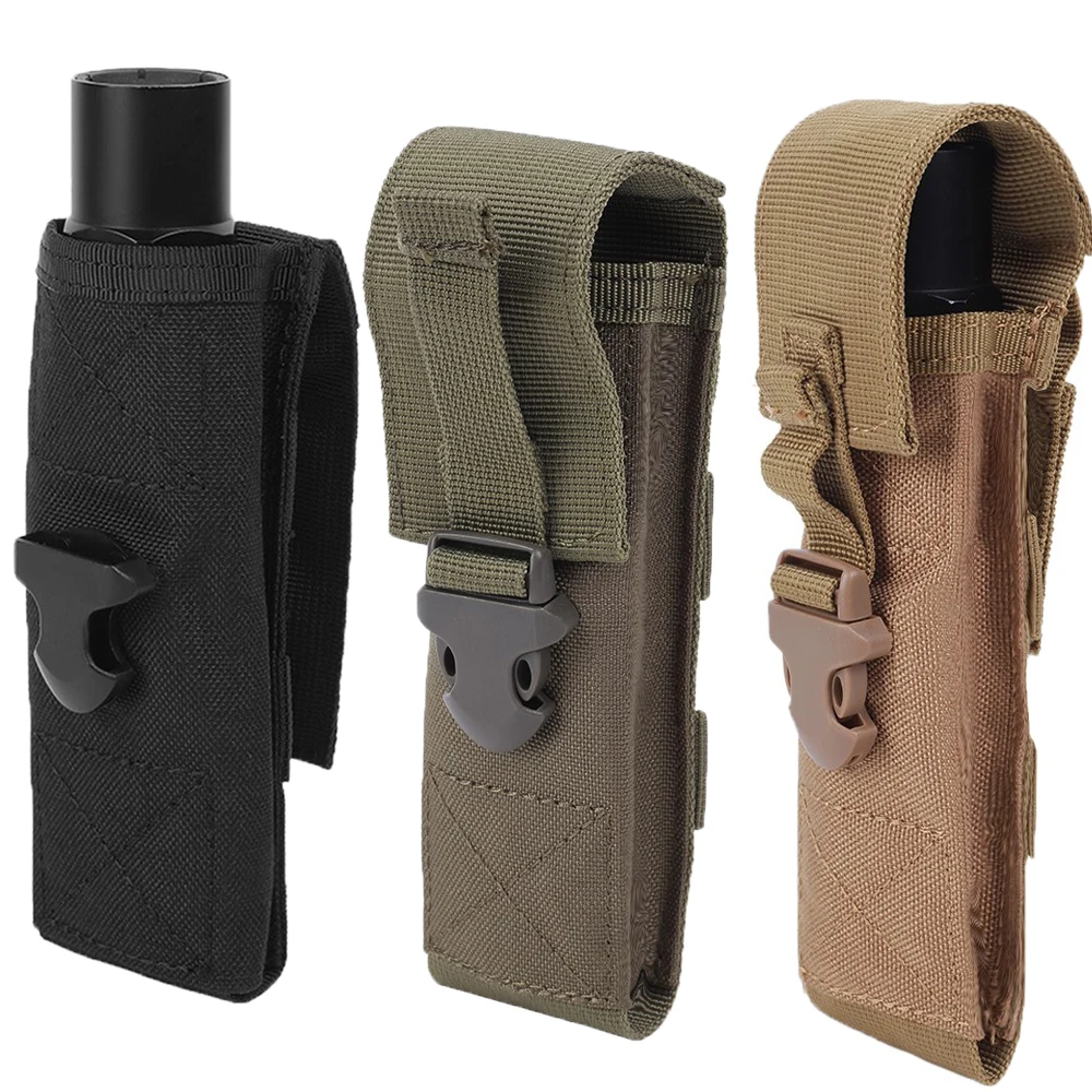 

Tactical Flashlight Pouch LED Torch Case Holster Molle Flashlight Holder with Quick Release Buckle Phone Pouch for Hunting