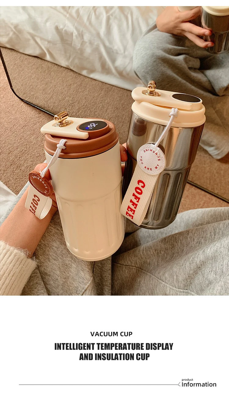 450ML Temperature Display Coffee Cup High Beauty Couple Gifts Cup Thermal Portable Tumbler Thermos for Coffee Water Bottle