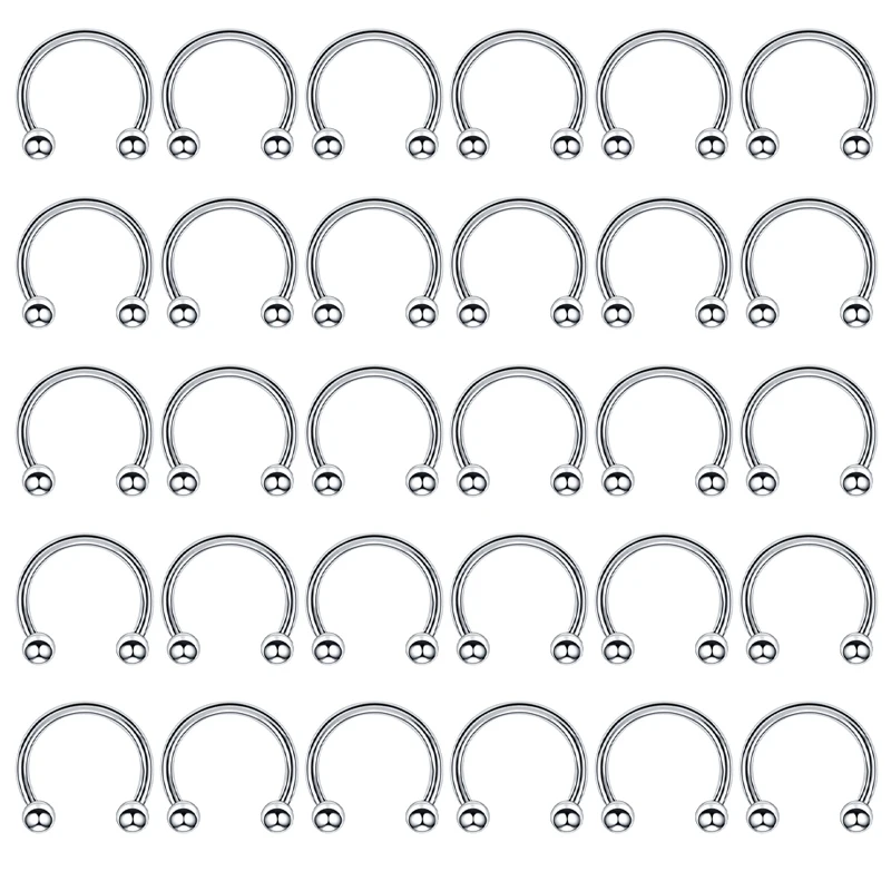 30PCS/Lot Surgical Steel Nose Rings Piercing Jewelry nose rings piercing jewelry body piercing earrings metal jewelry body piercing jewelry body jewelry