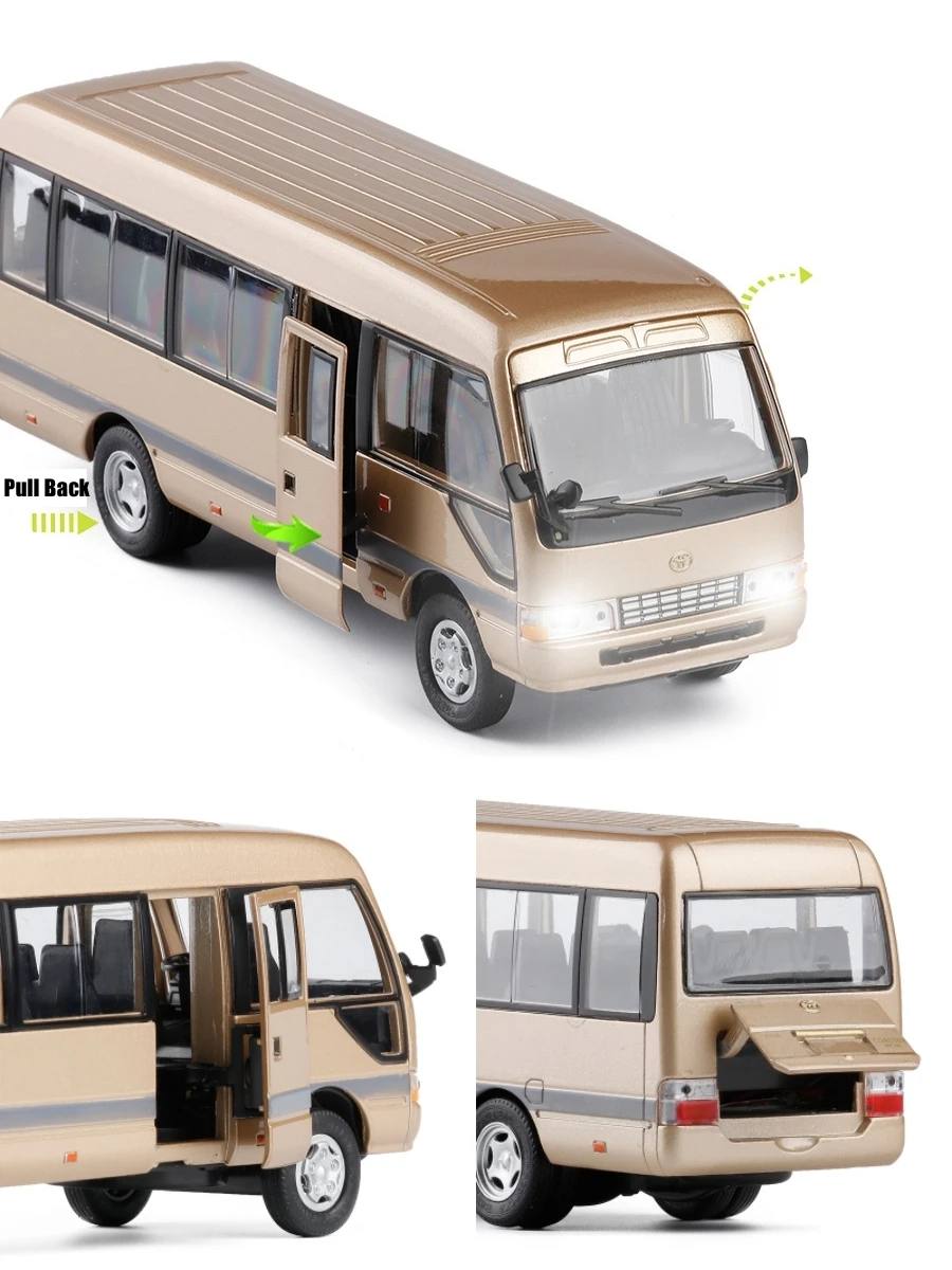 1/32 トヨタコースター EX おもちゃの車モデルコーチ高級バス