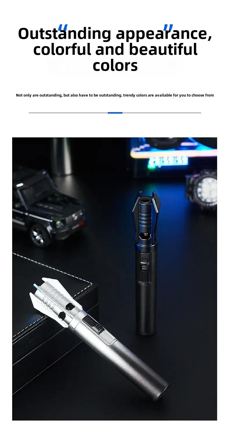 2025 Planet Lightsaber Butane Gas Lighter 360° Use Metal Outdoor Windproof Turbine Torch Jet Lighter Gun BBQ Welding Cigar Tool