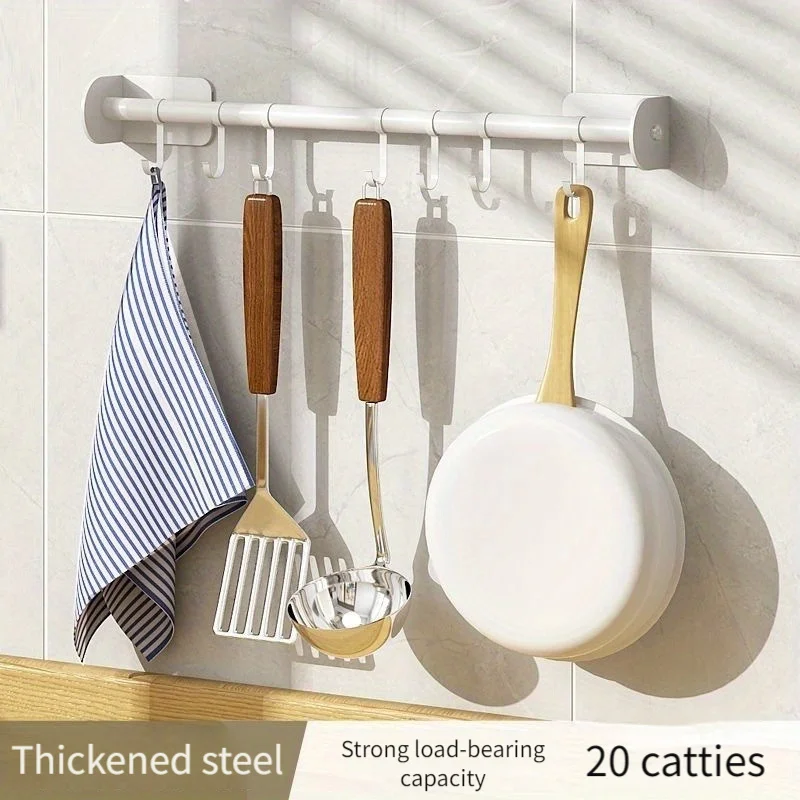 Kitchen Storage Rack Kitchen Organizer Rack Kitchen wall shelving Perforation-free traceless hook storage rack