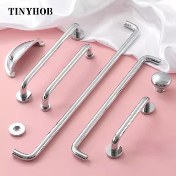 Minimalism ทองเหลือง Bright Chrome ยาวเฟอร์นิเจอร์จับตู้เสื้อผ้าตู้ครัว Cloakroom ข้างเตียงตู้จับ/ตู้รองเท้า 1