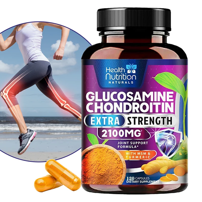 Glucosamine with Chondroitin Turmeric MSM Triple Strength for Adult Men and Women Bone Knee Joint & Back Comfort Immunity glucosamine chondroitin supplement