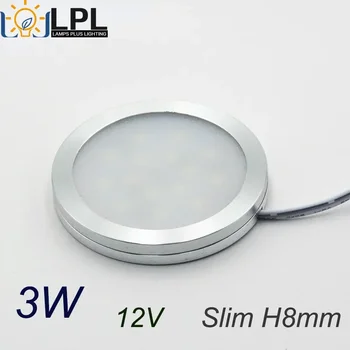 미니 LED 스포트라이트 캐비닛 쇼케이스, 3 W 슬림, 8mm, 280Lm, 80Ra, 계단 디스플레이, 스폿 조명, CE RoHS, DC12V 램프