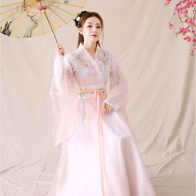 

Pink Chinese Style Hanfu Traditional Dance Costume Han Dynasty Princess Clothing Oriental Tang Dynasty Fairy Dresses Outfit
