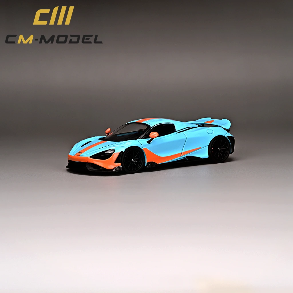 CM 모델 1/64 765LT 모델 자동차 한정판 다이캐스트 슈퍼카 레이싱 카 선물, 소년 소녀 디스플레이 케이스 컬렉션