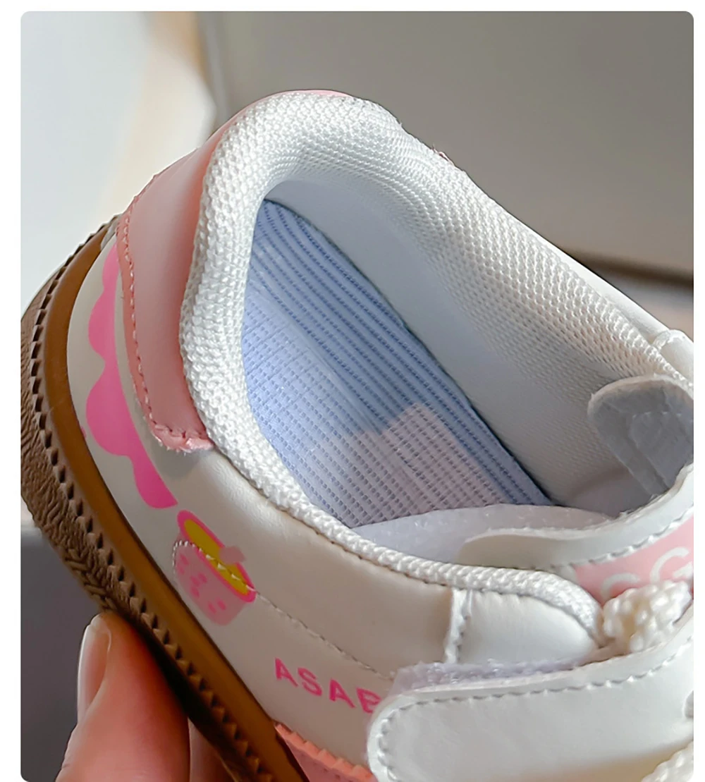 PU Leather Sneakers For Children Anti-slippery Outdoor Teenager Girl's Skate Shoes Soft-soled Breathable Kid's Sport Shoes 4