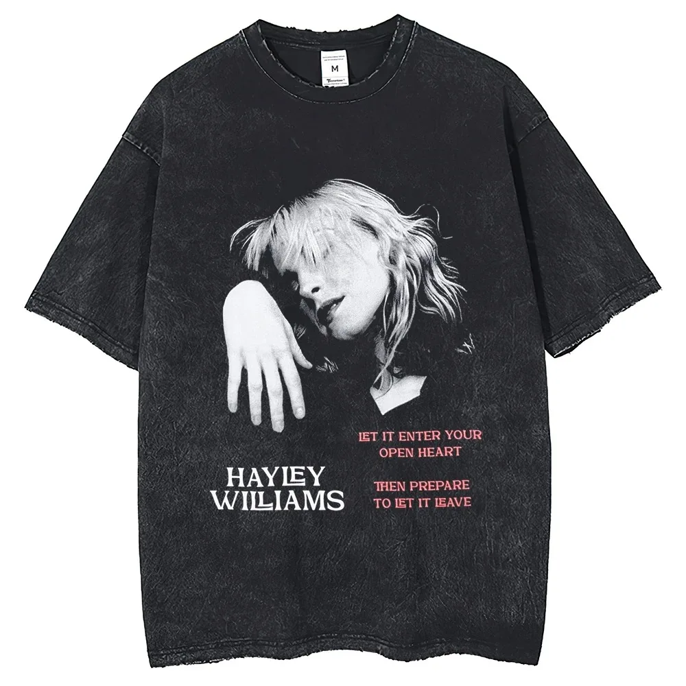 Men's T-shirt Hip Hop Street Wear CAS Band Printed Retro Water Wash Hole Harajuku Plus Size