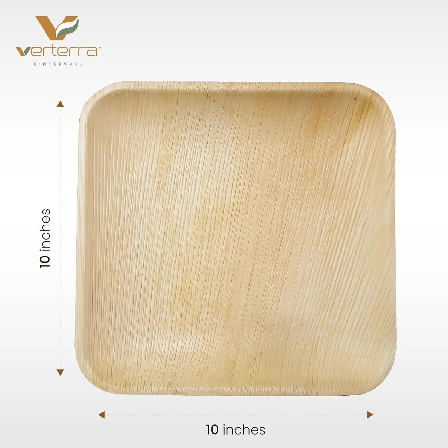 Palm leaf plates-10 inch square, 100 pack &ndash; Like Bamboo plates, Disposable and Eco-friendly dinnerware in bulk for Events