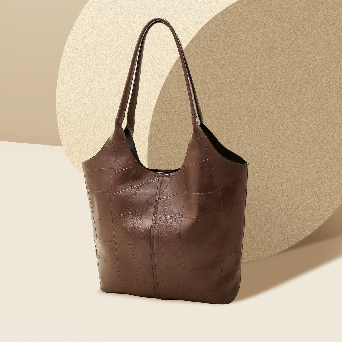 SAFIYA Female Fashion Shoulder Bag PU Leather 2026 Reteo Women's Large Capacity Tote Bag Commute Travel All-match